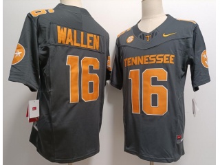 Tennessee Volunteers #16 Morgan Wallen w/ SEC Patch F.U.S.E Limited Jersey Charcoal Grey