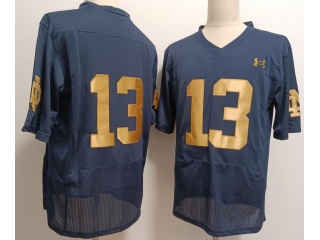 Notre Dame Fighting Irish #13 with Golden Number F.U.S.E Limited Jersey Navy Blue