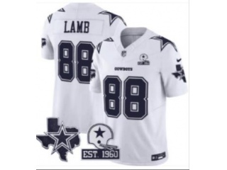 Dallas Cowboys #88 CeeDee Lamb Est 1960 Limited Jersey White