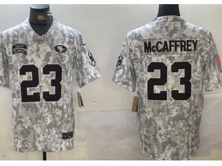 San Francisco 49ers #23 Christian Mccaffrey 2024 Salute to Service Limited Jersey Arctic Camo