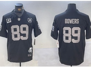 Las Vegas Raiders #89 Brock Bowers With Ptaches Fuse Jersey Black