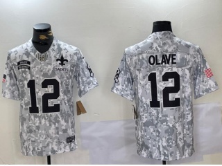 New Orleans Saints #12 Chris Olave 2024 Salute to Service Limited Jersey Arctic Camo