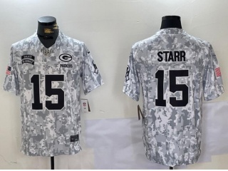 Green Bay Packers #15 Bart Starr 2024 Salute to Service Limited Jersey Arctic Camo