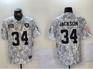 Las Vegas Raiders #34 Bo Jackson 2024 Salute to Service Limited Jersey Arctic Camo