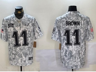 Philadelphia Eagles #11 Aj Brown 2024 Salute to Service Limited Jersey Arctic Camo