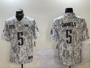 Washington Commanders #5 Jayden Daniels 2024 Salute to Service Limited Jersey  Arctic Camo