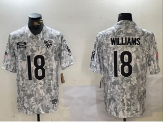 Chicago Bears #18 Caleb Williams 2024 Salute to Service Limited Jersey  Arctic Camo