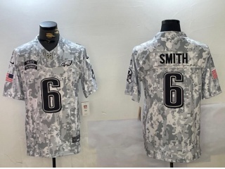 Philadelphia Eagles #6 DeVonta Smith Arctic 2024 Salute to Service Limited Jersey Camo