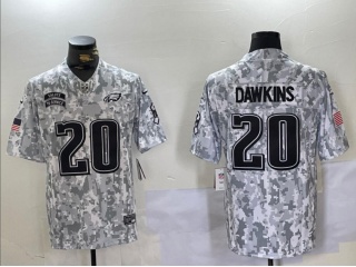 Philadelphia Eagles #20 Brian Dawkins Arctic 2024 Salute to Service Limited Jersey Camo