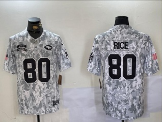 San Francisco 49ers #80 Jerry Rice 2024 Salute to Service Limited Jersey Arctic Camo