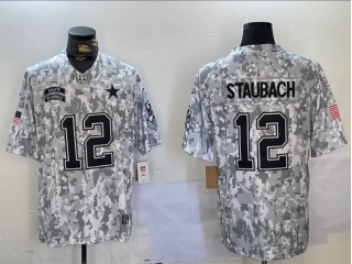 Dallas Cowboys #12 Roger Staubach 2024 Salute to Service Limited Jersey Arctic Camo