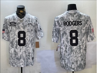 New York Jets #8 Aaron Rodgers 2024 Salute to Service Limited Jersey Arctic Camo