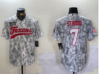 Houston Texans #7 C.J. Stroud Salute to Service Baseball Jersey Arctic Camo