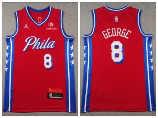 Philadelphia 76ers #8 Paul George Jersey Red