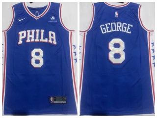 Philadelphia 76ers #8 Paul George Jersey Blue