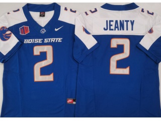 Boise State #2 Ashton Jeanty with White Shoulders F.U.S.E Limited Jersey Blue