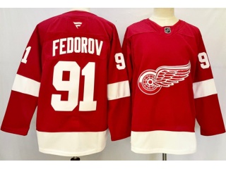 Fanatics Detroit Red Wings #91 Sergei Fedorov Jersey Red