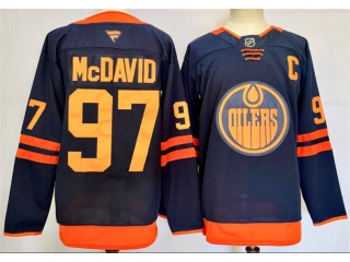 Fanatics Edmonton Oilers #97 Connor McDavid with Orange Jersey Navy Blue