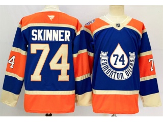 Fanatics Edmonton Oilers #74 Stuart Skinner 2023 Heritage Classic Jersey Blue