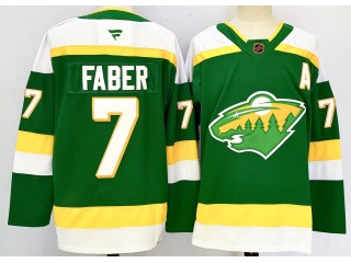 Fanatics Minnesota Wild #7 Brock Faber 2023 Reverse Jersey Green