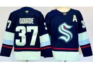 Fanatics Seattle Kraken #37 Yanni Gourde Jersey Navy Blue