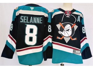 Fanatics Anaheim Ducks #8 Teemu Selanne Jersey Black/Teal