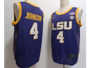 SU Tigers #4 Flau'jae Johnson Basketball Jersey Purple