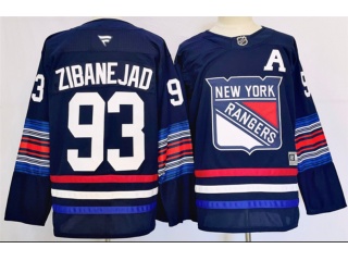 Fanatics New York Rangers #93 Mika Zibanejad 2024 Alternate Jersey Navy Blue