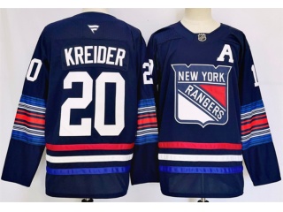 Fanatics New York Rangers #20 Chris Kreider 2024 Alternate Jersey Navy Blue