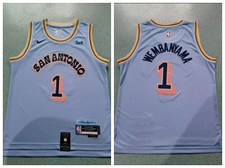 San Antonio Spurs #1 Victor Wembanyama 2024-25 City Jersey Blue